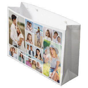 Bolsa De Regalo Grande Crear su propio Collage de fotos de esquinas redon