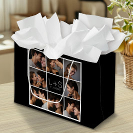 Bolsa De Regalo Grande Crear su propio monograma de Collage de fotos Boda