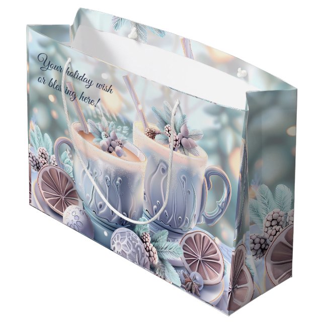 Bolsa De Regalo Grande Crear su propio Navidad Pastel Cider Caliente (Angulo reverso)