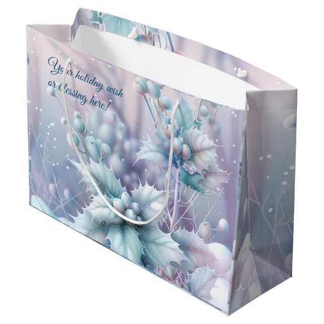 Bolsa De Regalo Grande Crear su propio Navidad Pastel Mistletoe (Angulo reverso)