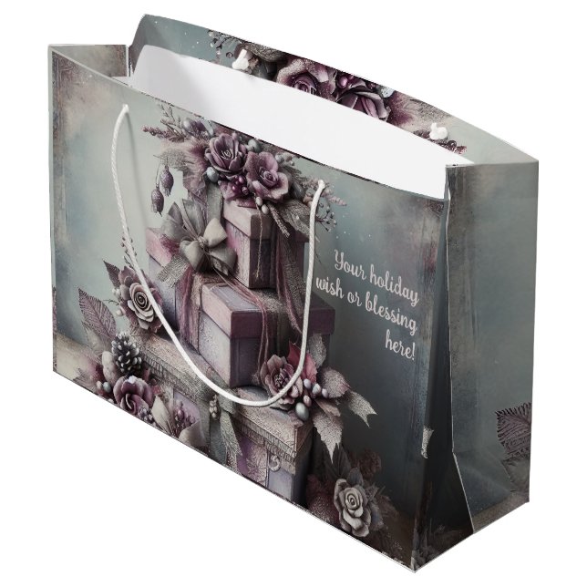 Bolsa De Regalo Grande Crear su propio Rosa púrpura (Angulo reverso)