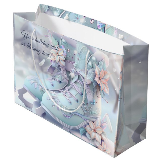 Bolsa De Regalo Grande Crear sus propios Navidades florales en patines de (Angulo reverso)