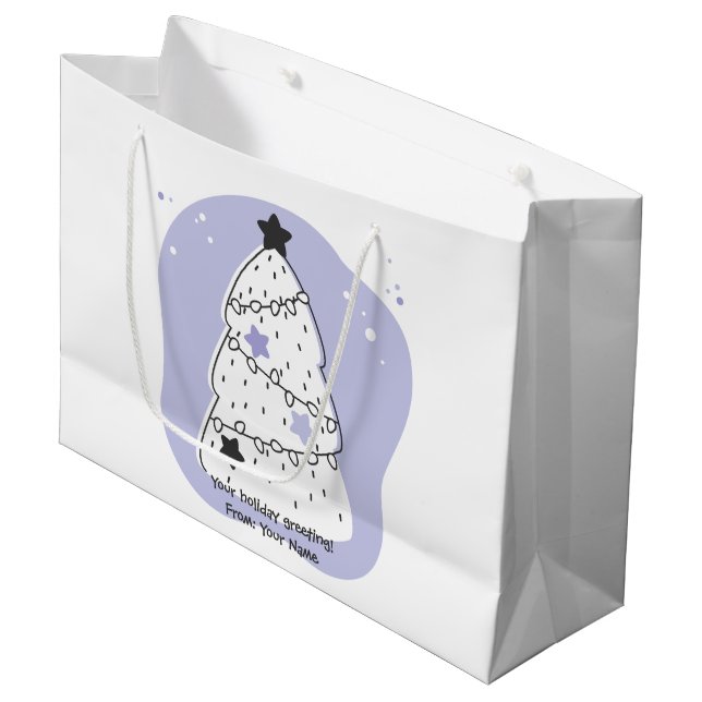 Bolsa De Regalo Grande Crear tu propio árbol de Navidad púrpura (Angulo Anverso)