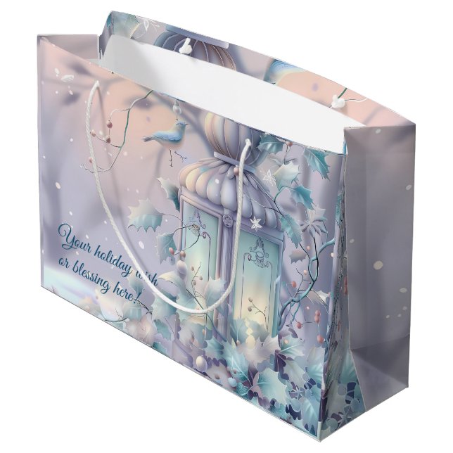 Bolsa De Regalo Grande Crear tu propio Lantern de Navidades púrpura (Angulo reverso)