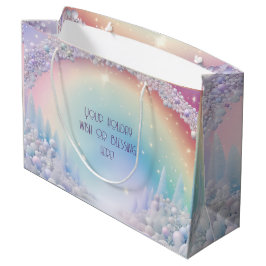 Bolsa De Regalo Grande Crear tu propio país Navidad arcoiris Wonderland