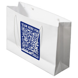 Bolsa De Regalo Grande Crear un código QR escaneado   Azul marino (editab