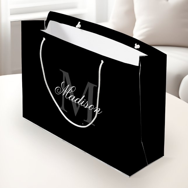 Bolsa De Regalo Grande Crear un nombre personalizado caligrafía monográfi (Subido por el creador)