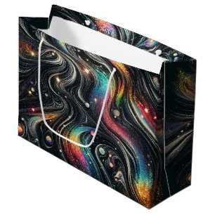 Bolsa De Regalo Grande Creativo galáctico Holográfico Purpurina Arcoiris 