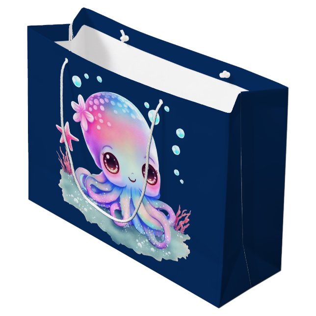 Bolsa De Regalo Grande Creatura marina de Octopus Cute (Angulo Anverso)