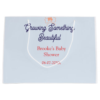 Bolsa De Regalo Grande creciendo algo hermoso lazo melocotón baby shower