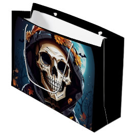 Bolsa De Regalo Grande Creepy Grinning Skeleton Halloween Cumpleaños