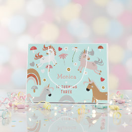 Bolsa De Regalo Grande Creer en el cumpleaños mágico de los niños unicorn