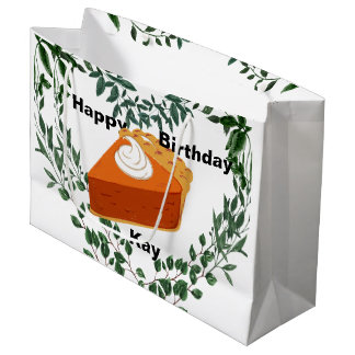 Bolsa De Regalo Grande Crema de hielo de helado de pasteles de fondo blan