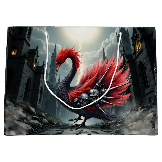 Bolsa De Regalo Grande Crimson Cathedral Swan. (Anverso)