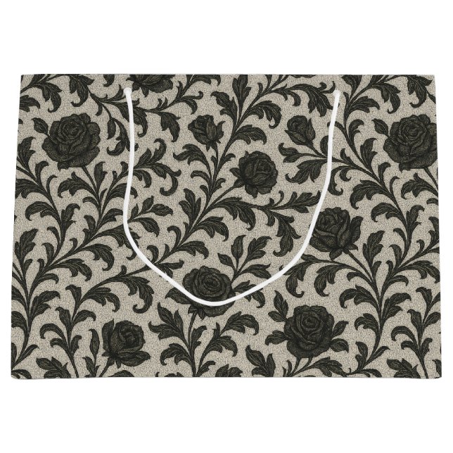 Bolsa De Regalo Grande Crimson Nocturne Bloom Victorian (Anverso)