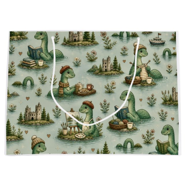 Bolsa De Regalo Grande Criptídeos Acogedores Nessie Monstruo del Lago Nes (Anverso)