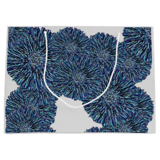 Bolsa De Regalo Grande Crisantemo azul