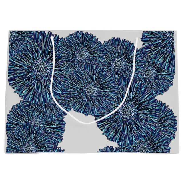 Bolsa De Regalo Grande Crisantemo azul (Anverso)