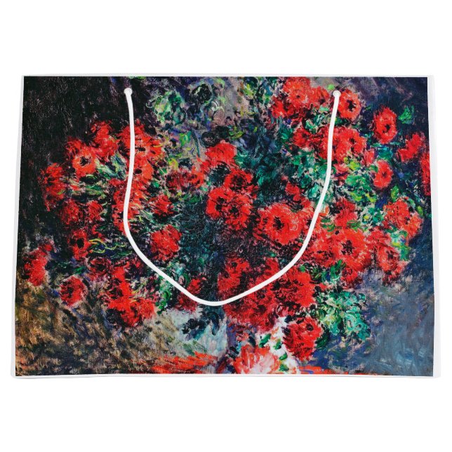 Bolsa De Regalo Grande Crisantemo Rojo, Monet (Anverso)