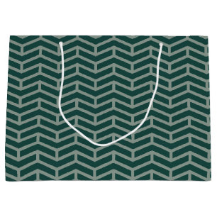 Bolsa De Regalo Grande Crisp Sharp Flechas opuestas Chevron Two Tone Gree