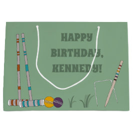 Bolsa De Regalo Grande Croquet Set, Jade Green, Personalizado