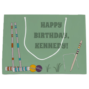 Bolsa De Regalo Grande Croquet Set, Jade Green, Personalizado