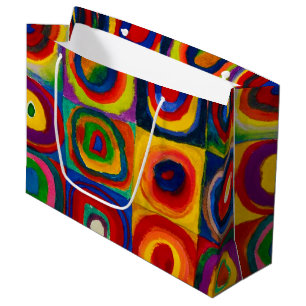 Bolsa De Regalo Grande Cuadrados con círculos, resumen, Wassily Kandinsky