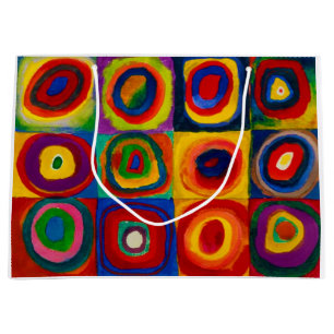 Bolsa De Regalo Grande Cuadrados con círculos, resumen, Wassily Kandinsky