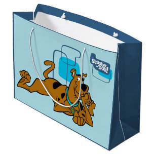 Bolsa De Regalo Grande Cuadrados retros Scooby-Doo que se acuesta