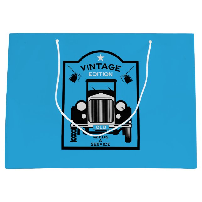 Bolsa De Regalo Grande Cuadragenario Feliz Cumpleaños Sobre La Colina (Anverso)