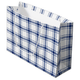 Bolsa De Regalo Grande Cuadro náutico azul y blanco