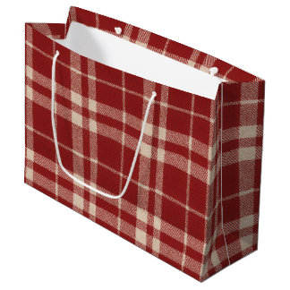 Bolsa De Regalo Grande Cuadro Rojo