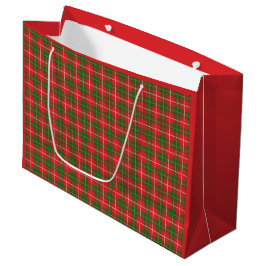 Bolsa De Regalo Grande Cuadros de Navidad Rojo Verde