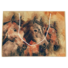 Bolsa De Regalo Grande Cuadros de pintura artística de caballos decorativ