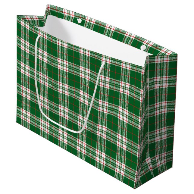 Bolsa De Regalo Grande Cuadros Verdes (Angulo Anverso)