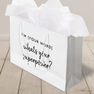 Bolsa De Regalo Grande ¿Cuál es tu superpoder? Modelo de rol de héroe m
