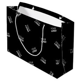 Bolsa De Regalo Grande Cualquier logotipo o imagen cargada | Patrón dispe