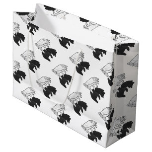 Bolsa De Regalo Grande Cubo de oso de silueta manual