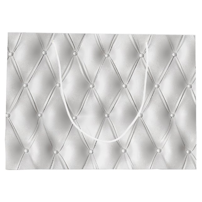 Bolsa De Regalo Grande Cuero de imitación blanco romántico (Reverso)