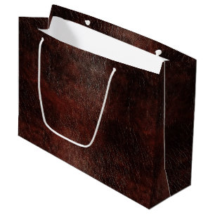 Bolsa De Regalo Grande Cuero marrón chocolate oscuro