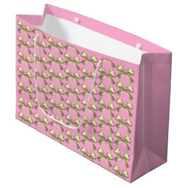 Bolsa De Regalo Grande Cuidada Girona Rosa Gold Satin Estética Bow
