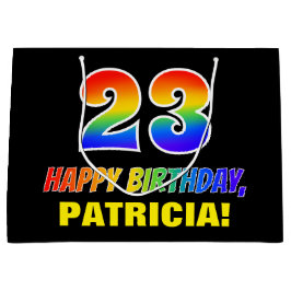 Bolsa De Regalo Grande Cumpleaños 23: Negrita, Divertido, Simple, Arcoíri