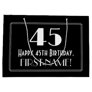Bolsa De Regalo Grande Cumpleaños 45: Estilo Inspirado en Art Deco "45",