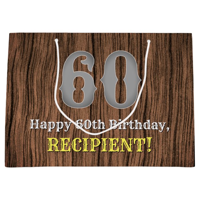 Bolsa De Regalo Grande Cumpleaños 60: Nombre, aspecto inspirado en el paí (Anverso)