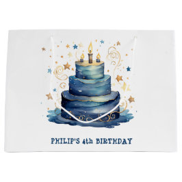 Bolsa De Regalo Grande Cumpleaños azul