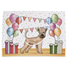 Bolsa De Regalo Grande Cumpleaños Colorido del Terrier de Manto Suave Irl