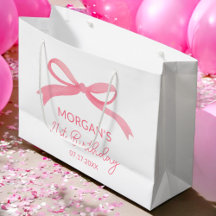 Cumpleaños con Lazo Rosa Sonrosado Nombre Adorable