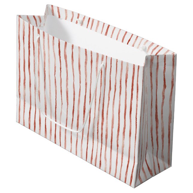 Bolsa De Regalo Grande Cumpleaños con Rayas Rojas (Angulo Anverso)