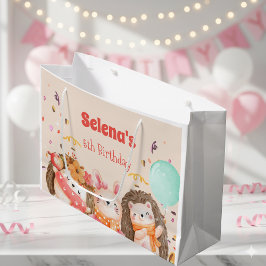 Bolsa De Regalo Grande cumpleaños de animales del bosque acuático