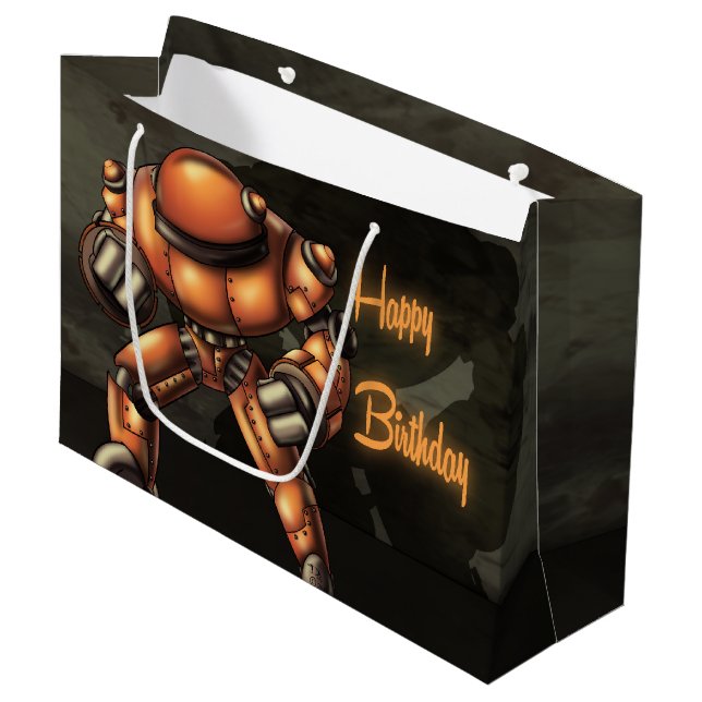 Bolsa De Regalo Grande Cumpleaños de Big Robot (Angulo Anverso)